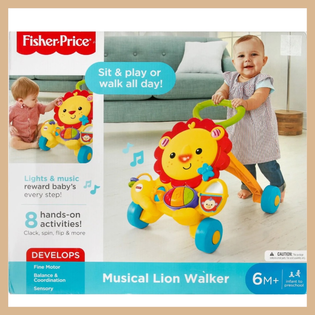 fisher-price-ฟิชเชอร์-ไพรส์-รถผลักเดิน-รถหัดเดิน-ลายสิงโต-musical-piano-lion-walker-ของเล่นเด็ก-ของเล่น