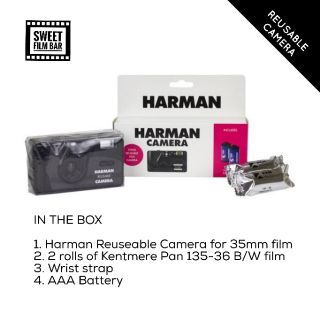 ภาพขนาดย่อของภาพหน้าปกสินค้าHarman	Reusable Camera Set with 2x Kentmere Pan 400	135 (36exp) Black and White Film	35mm 	Sweet Film Bar จากร้าน sweetfilmbar บน Shopee