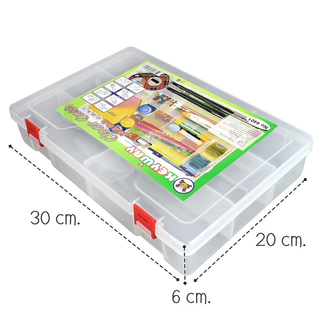 กล่องเก็บของ-10-ช่อง-กล่องแบ่งช่อง-กล่องพลาสติก-ขนาด-20-0-x-29-0-x-6-0-cm-ขยับช่องได้-แบรนด์-uni-ware-รุ่น-4401