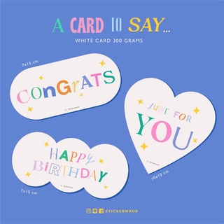 สินค้า 💞🎂Card การ์ดอวยพร สำหรับวันเกิด Birthday / congrats / just for you🎂💞 (CA_001-3)