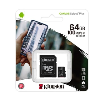 โปรโมชั่น : Kingston 64GB รุ่น Canvas Select Plus Class 10 ความเร็ว100 MBs Read แบบ MicroSDHC SDCS264GB
