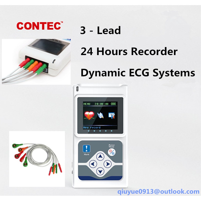 Contec TLC9803 เครื่องวิเคราะห์ระบบบันทึก 3 ตะกั่ว ไดนามิก EKG 24 ...