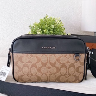 Coach แท้ ✔️ กระเป๋าสะพาย ผู้ชาย | Coach Graham Crossbody in Signature Canvas