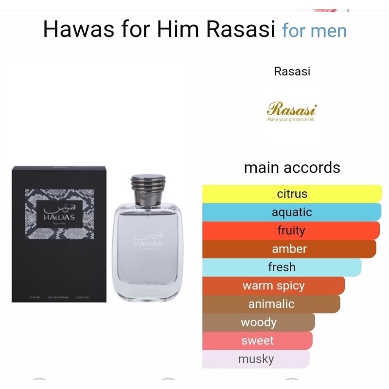 ภาพสินค้าRasasi Hawas for Him Eau de Parfum 100ml. จากร้าน scent_sofia บน Shopee ภาพที่ 3