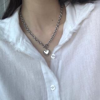 Korean Ins Steel OT Heart-shaped Necklace (A13-01-11)
