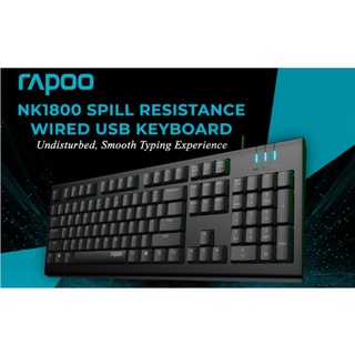 ภาพหน้าปกสินค้าKEYBOARD (คีย์บอร์ด) RAPOO NK1800-BK SPILL RESISTANCE WIRED USB KEYBOARD (EN/TH) (BLACK) ที่เกี่ยวข้อง