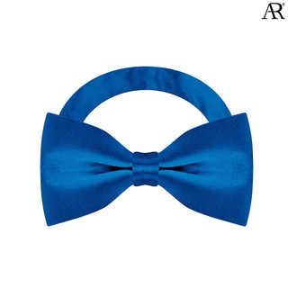 ANGELINO RUFOLO Bow Tie ผ้าไหมทออิตาลี่คุณภาพเยี่ยม โบว์หูกระต่ายผู้ชาย ดีไซน์ Plains สีฟ้าเข้ม/สีน้ำเงิน/สีกรมท่า