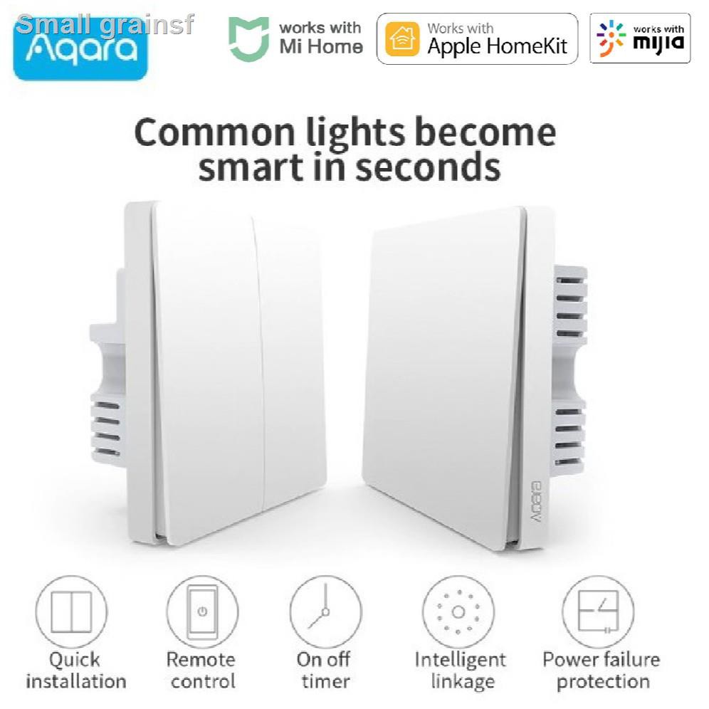 ⊕⊕สวิตช์ไฟอัจฉริยะแบบต่อสาย Aqara Wall Switch ZiGBee Wifi With APP
