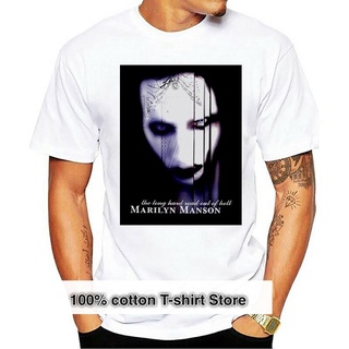 เสื้อยืดผ้าฝ้ายพิมพ์ลายGILDAN เสื้อยืด พิมพ์ลาย Marilyn Manson Antichrist สไตล์พังก์ร็อค สําหรับผู้ชาย
