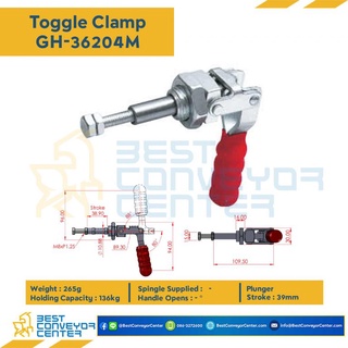 Toggle Clamp แบบดัน GH-36204M (Steel Zinc,SUS304)