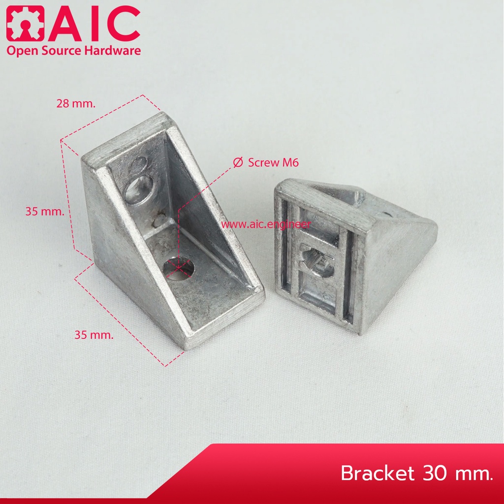 ภาพสินค้าBracket 30mm ฉากยึด อลูมิเนียมโปรไฟล์ แพ็ค 4 ชิ้น @ AIC จากร้าน aic.engineer บน Shopee ภาพที่ 1