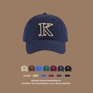 หมวกเบสบอล แบบนิ่ม ปักลายตัวอักษร K เข้ากับทุกการแต่งกาย สไตล์ญี่ปุ่น และอเมริกัน สําหรับผู้ชาย และผู้หญิง
