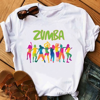 เสื้อยืด พิมพ์ลาย Zumba Dancer สไตล์ฮาราจูกุ สําหรับผู้หญิง