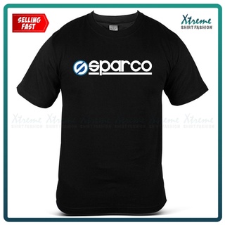 Sparco เสื้อยืดลําลอง สําหรับผู้ชาย แขนสั้น คอกลม พิมพ์ลายมอเตอร์แข่งรถ เพื่อความปลอดภัย สไตล์คลาสสิค 445599สามารถปรับแต