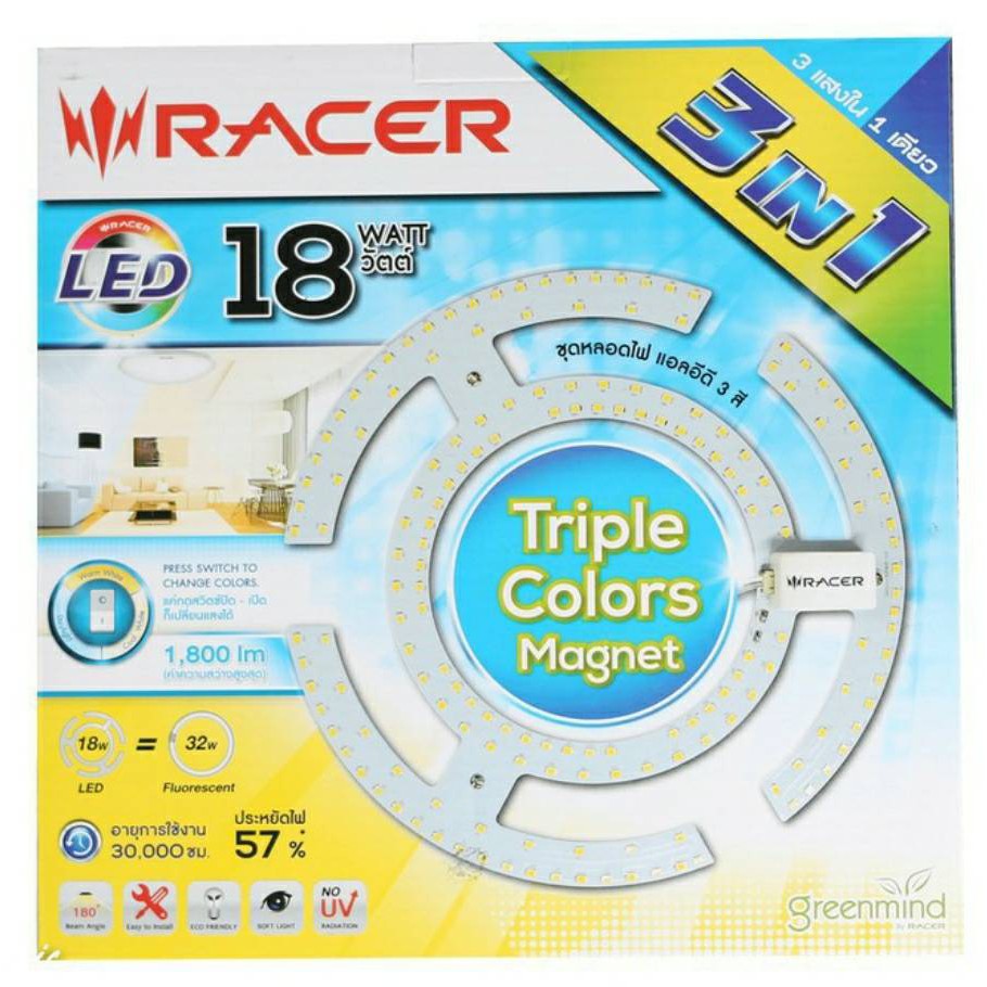 หลอดไฟ-led-กลม-3-สี-18-วัตต์-led-triple-colors-magnet-18-watt-แสงสีขาว-แสงสีเหลือง-แสงสีขาวนวล