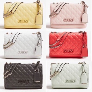 📌 Guess Elliana Convertible Flap Over Crossbody 📌กระเป๋าสะพายรุ่นใหม่ สีขาว