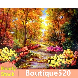 Bou【Stock】Full Embroidery Autumn Forest Printed Cross Stitch 11CT 3 Strand Cotton Kit