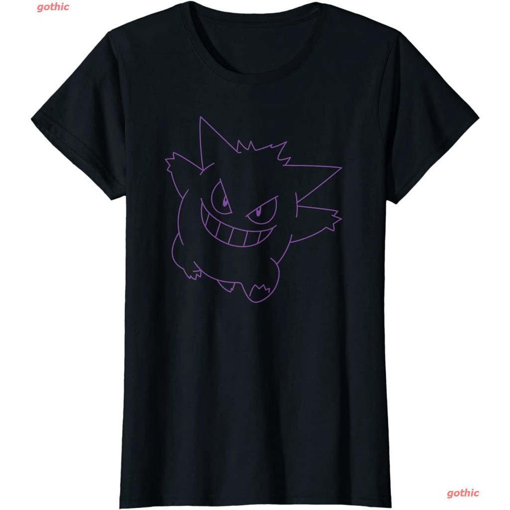 เสื้อคู่รัก-เสื้อยืดสีขาว-เสื้อยืดลำลอง-pokemon-gengar-big-face-t-shirt-sports-t-shirts-เสื้อขาว