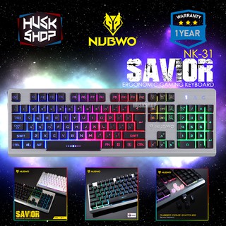 ราคาNUBWO NK-31 Savior Gaming Keyboard คีบอร์ดเกมมิ่ง ไฟรุ้ง 7สี ประกันศูนย์ 1ปี