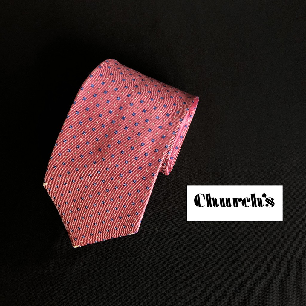 necktie-เนคไทแบรนด์เนม-churchs-ของแท้-มือสอง-สภาพดี-ราคาถูก-ผ้าไหม