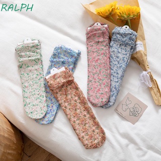 ภาพหน้าปกสินค้าRALPH Breathable Tube Socks Tide Floral Women Socks Cute Lace Sweet Japanese Thin Girls Mesh/Multicolor ที่เกี่ยวข้อง