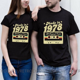 T-shirt  เสื้อยืด พิมพ์ลาย Made In 1978 Husband Wife Born In 1978 สไตล์วินเทจ เหมาะกับของขวัญวันเกิด วันวาเลนไทน์ สําหรั