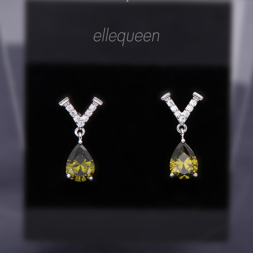 ellequeen-เครื่องประดับต่างหูมรกด-ประดับเพชร