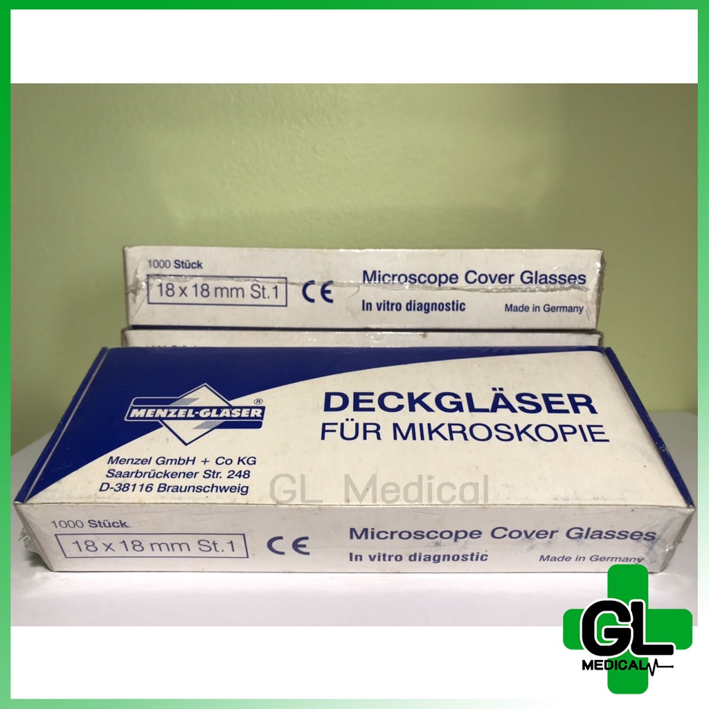 [Menzelglaser] microscope cover glasses 18x18 mm 1 กล่อง Shopee Thailand