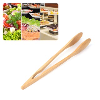 ✿Bamboo Wooden Food BBQ Salad Toast Tongs Cake Pastry Tea Clip Clamp Kitchen Tool