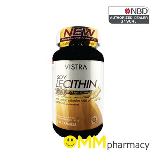 ภาพขนาดย่อของภาพหน้าปกสินค้าVISTRA Soy Lecithin 1200mg Plus Vitamin E 90 แคปซูล จากร้าน mmpharmacy บน Shopee