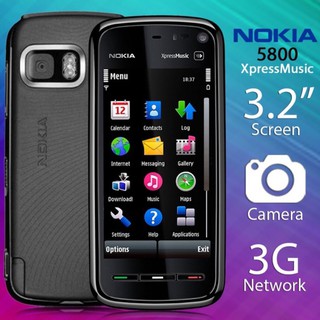 โทรศัพท์มือถือโนเกียปุ่มกด  NOKIA 5800 (สีดำ) จอ  3.2นิ้ว 3G/4G รุ่นใหม่ 2020