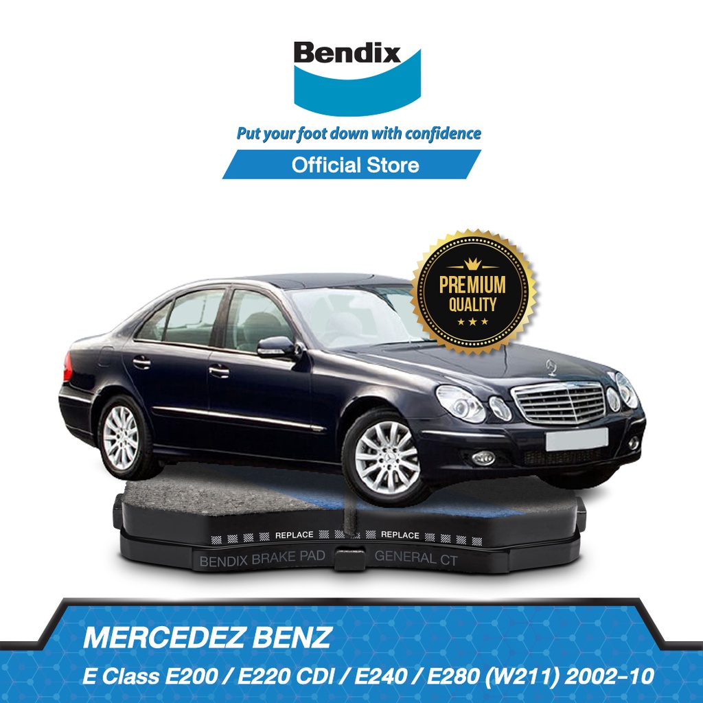 bendix-ผ้าเบรค-benz-w211-e200-e220-cdi-e240-e280-ปี-2002-10-ดิสเบรคหน้า-ดิสเบรคหลัง-db1667-db1657