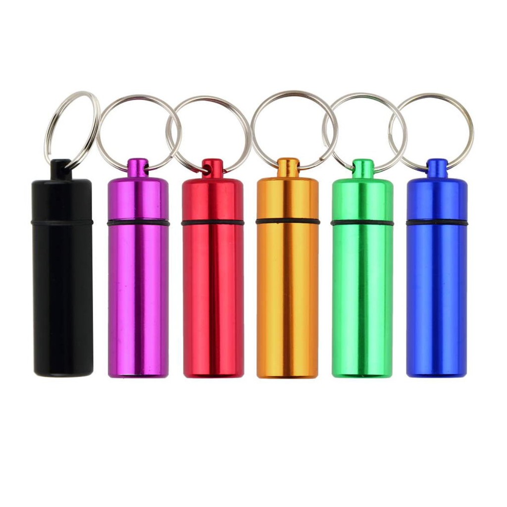 ckst-กล่องใส่ยาอลูมิเนียม-พร้อมพวงกุญแจ-waterproof-pill-shaped-aluminum-alloy-pill-drug-bottle-holder-container-keychain