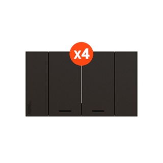 โปรโมชั่น : แพ็ค 4 Schneider ชุดสวิตช์ทางเดียว 2 ช่อง ขนาดกลาง พร้อมฝาครอบ สีดำ รหัส A7032F_BK รุ่น AvatarOn A