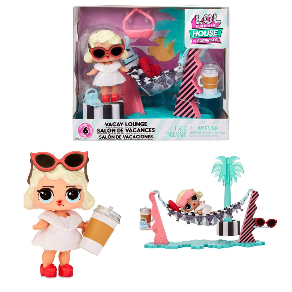 L.O.L. Surprise! O.M.G. House of Surprises Vacay Lounge Playset with  Leading