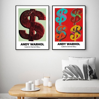 ภาพโปสเตอร์ Dollar Sign Hd Andy Warhol สไตล์นอร์ดิกสําหรับตกแต่งผนังห้องนั่งเล่น
