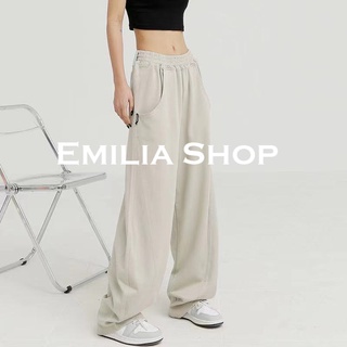 EMILIA SHOP กางเกงขายาว กางเกงเอวสูง สไตล์เกาหลี 2022 ใหม่ ES220131