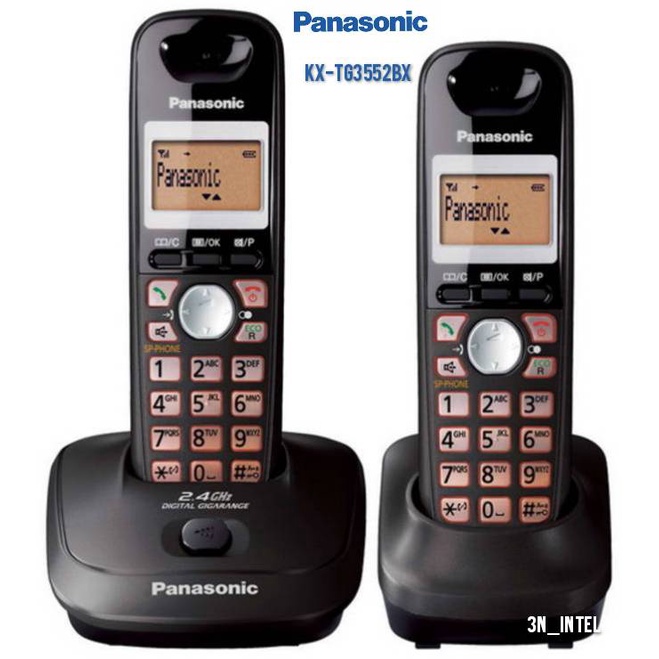 โทรศัพท์ไร้สาย-panasonic-kx-tg3552bxt-สีขาว-สีดำ-2-เครื่อง-แพ็ค-สินค้าประกันศูนย์panasonic-1ปี