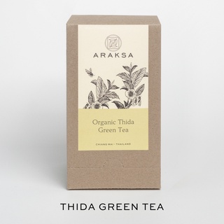 Araksa Organic Green Tea 20 sachet in tea box ชาเขียวออร์แกนิคแบบถุงชง 20ซองในกล่องกระดาษ