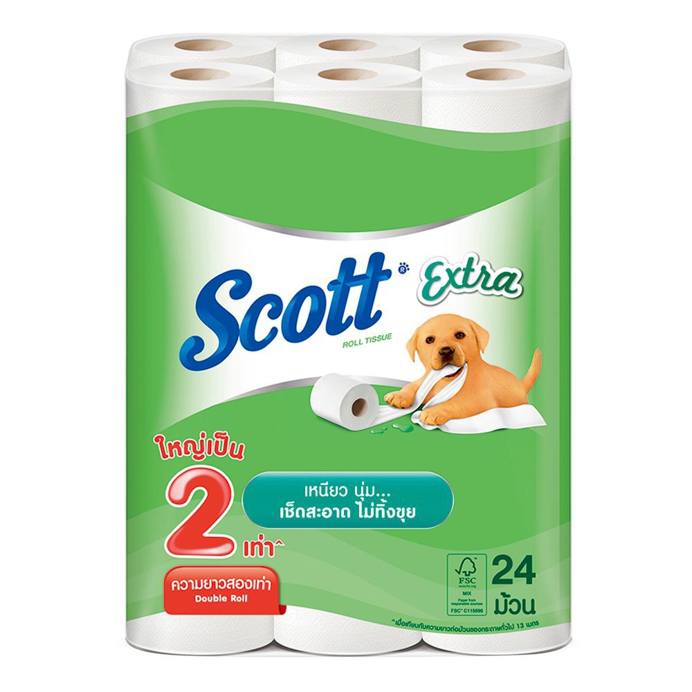 สก๊อตต์ เอ็กซ์ตร้า กระดาษชำระ ยาว 2 เท่า (24 ม้วน) Scott Extra Toilet ...