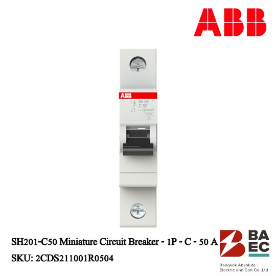 abb-sh201-c50-เซอร์กิตเบรกเกอร์-50-amp-1p-6ka