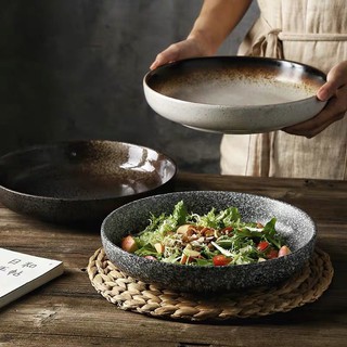 จานมีดจานญี่ปุ่นจานเซรามิกจานสร้างสรรค์จานอาหารเช้าจานซูชิจานแบนย้อนยุคจานจานลึกลึก