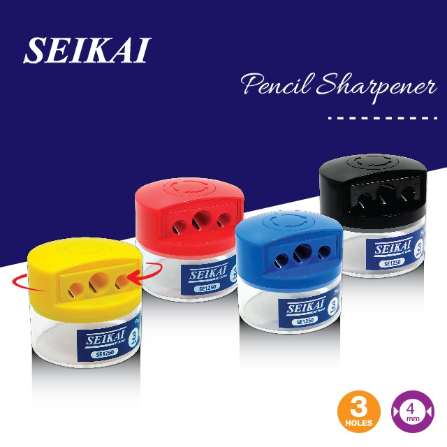 seikai-กบเหลาสี-3-รู-sharpener-1-ตัว