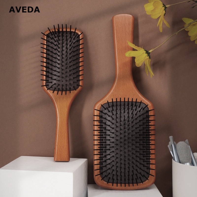 aveda-air-cushion-comb-หวีแปรง-nti-hair-loss-massage-scalp-head-wood-female-comb-วีไม้สุดฮิต-mini-paddle-brush-เเวดา