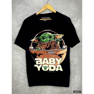 Yodaเสื้อยืดสีดำสกรีนลายBT156