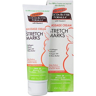 [ ค่าส่งถูก ] ครีมป้องกันผิวแตกลาย โฉมใหม่ Palmers Cocoa Butter Formula Massage Cream for Stretch Marks 4.4 oz (125 g.)