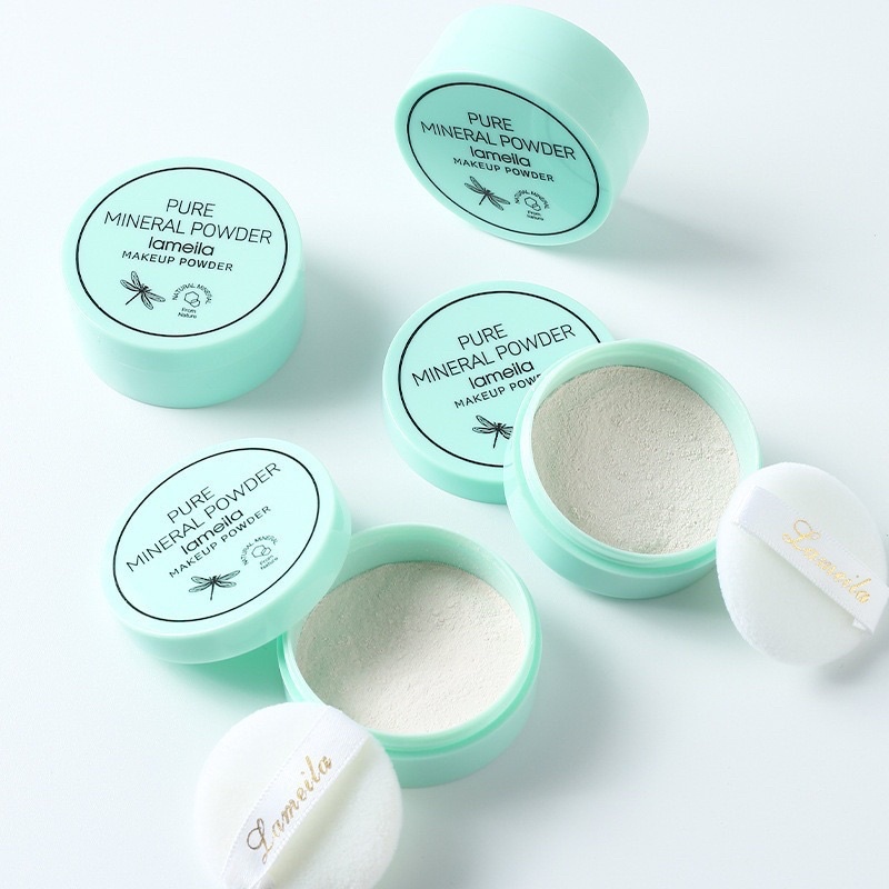 แป้งฝุ่น ตลับเขียว Lameila Pure Mineral Powder แป้งฝุ่นหน้าใส คุมมัน ...