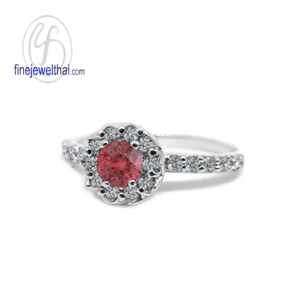 finejewelthai-แหวนทับทิม-ทับทิม-แหวนพลอย-แหวนcz-แหวนเงินแท้-พลอยประจำเดือนเกิด-ruby-silver-ring-birthstone-r1295rb