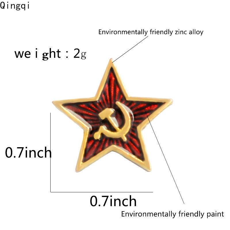 ภาพสินค้าเข็มกลัดเคลือบ ลายสัญลักษณ์ Ussr รูปดาว สีแดง สไตล์เรโทร สําหรับติดตกแต่งเสื้อโค้ท จากร้าน qingqi.th บน Shopee ภาพที่ 3