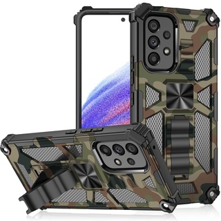 เคสโทรศัพท์มือถือ กันกระแทก ลายพรางทหาร พร้อมที่ตั้งวางแม่เหล็ก สําหรับ Samsung Galaxy A53 A73 A13 5G A33 A12 A52 A32 M33
